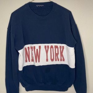 Brandy Melville John Galt Navy Blue New York Crewneck - One Size